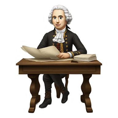 white writer on table 18 century sticker