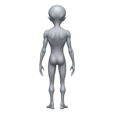 fullbody gray alien backview sticker