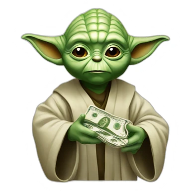 Yoda giving money sticker