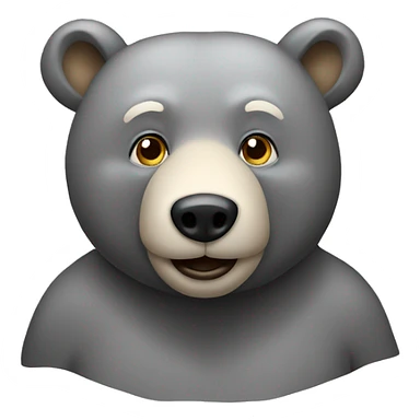 realistic-happy-grey-bear-with-head-in-the-form-of-hearts sticker