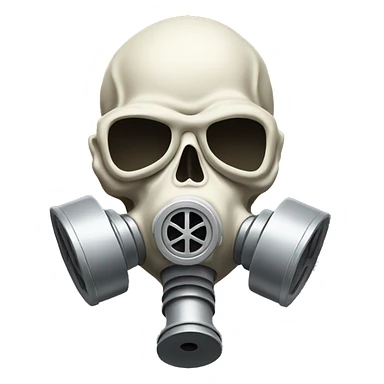 Bone Skull wearing a gas mask sticker