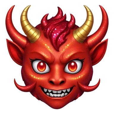 red glitter demon sticker