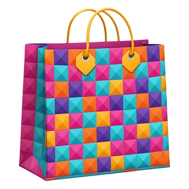 aesthetic shopping bag with pattern sticker