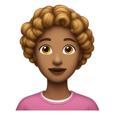 Adolescente morenita pelo ondulado y con airpods sticker