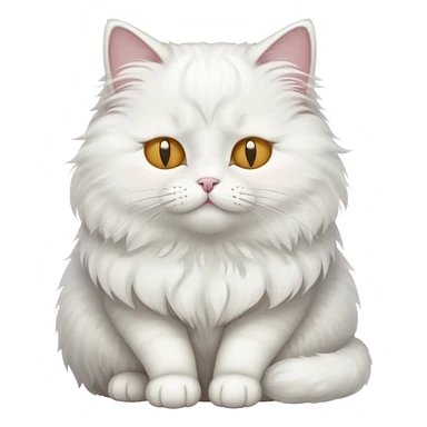 A white cat sitting with eyes closed sticker
