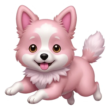 pink girly dog jumping in the air sticker