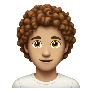 Teen boy with curly auburn hair and dark brown eyebrows and brown eyes sticker