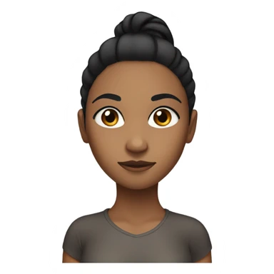 A brown girl with long black hair in a ponytail with dark brown eyes sticker