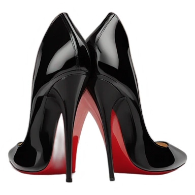 WEDGE heel LOUBOUTIN black PATENT sticker