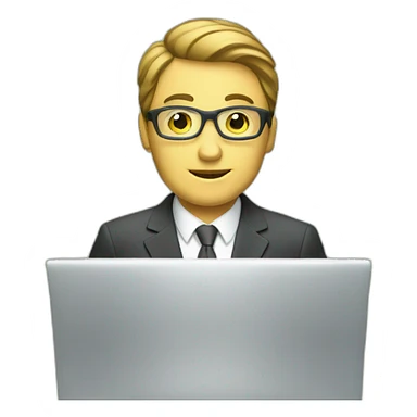 businessman on computer money sticker
