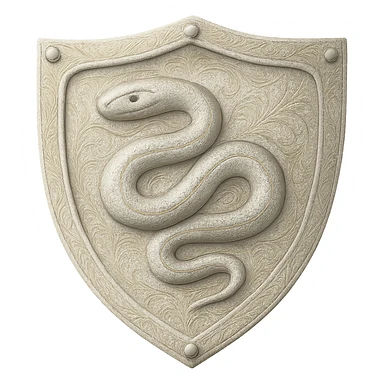 Recolor the shield to a very light metallic silver color with subtle, elegant gold engravings. The gold should be soft and not too yellow or green, matching the gold tone and style of the provided silver shield reference. Transparent background. sticker