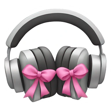 Headphones with pink bows on each side sticker
