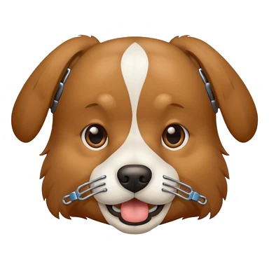 A dog with brackets  sticker