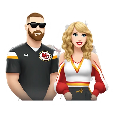 Travis kelce and Taylor swift at a chiefs game sticker