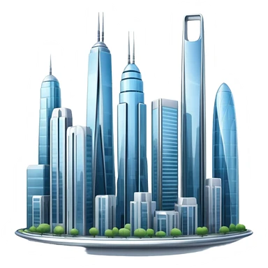 futuristic city sticker