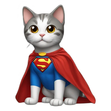 cat in a superman costume sticker