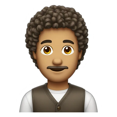 Homme au cheveux bouclé sticker