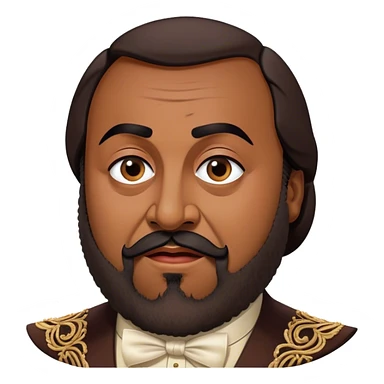 Cinematic Realistic Luciano Pavarotti Portrait Emoji, depicted as a charismatic operatic tenor with expressive eyes and commanding stage presence, rendered with rich elegant textures and warm theatrical lighting that captures his timeless vocal brilliance. sticker