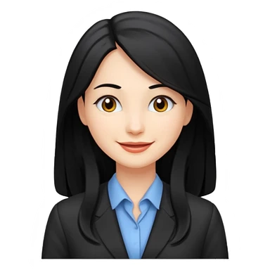 검정 긴머리에 청순한 직장인의 모습 sticker