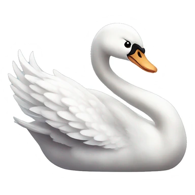 cute playful swan hea sticker
