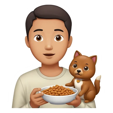 Asian man eating pet sticker