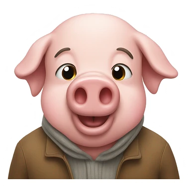 Pig with man sticker