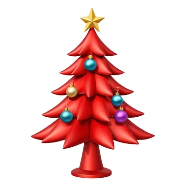 Red christmas tree sticker