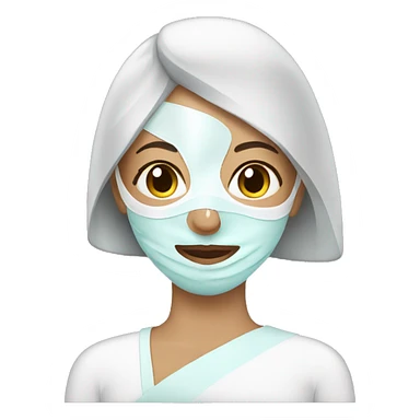 Woman wearing spa mask sticker