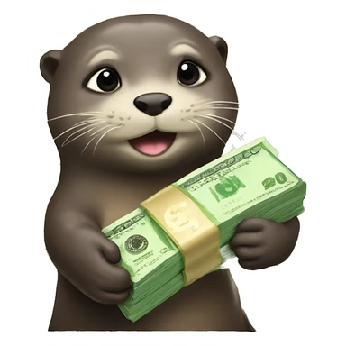 otters with money sticker