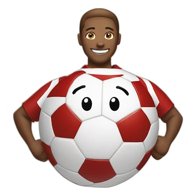 red white soccer with smile sticker