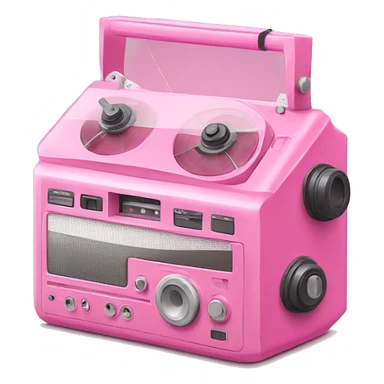 pink tape recorder sticker