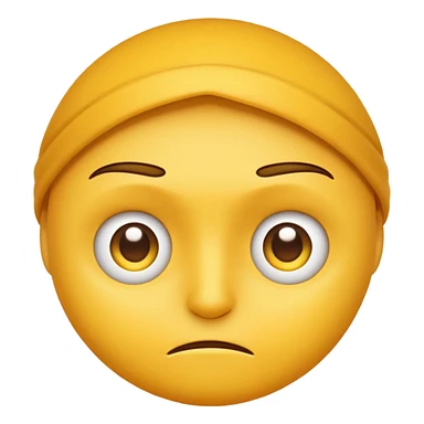 yellow emoji face, intense concentration, determined eyes sticker