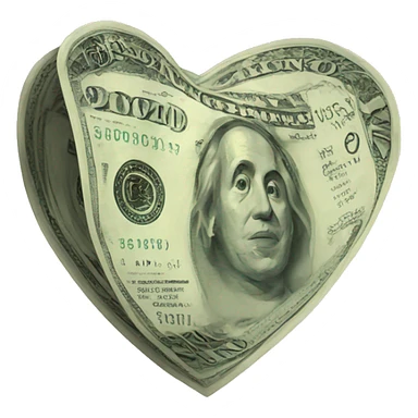 Heart of money sticker