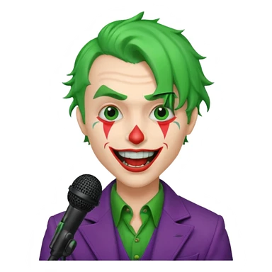 joker with, microphone, singing sticker