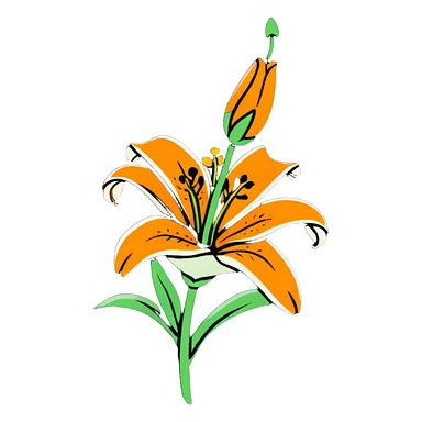 colorful tiger lily flower sticker