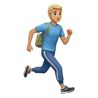 man running to the right, full body, walking clothes sticker