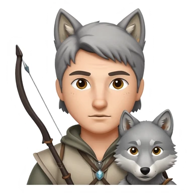 un archer avec un loup sticker