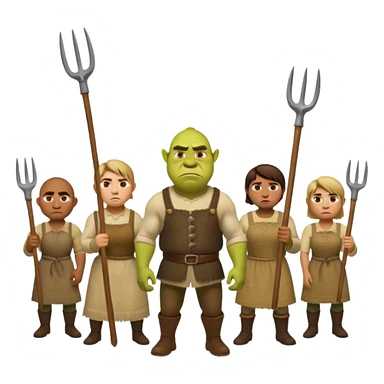 les villagois dans shrek avec des fourches sticker
