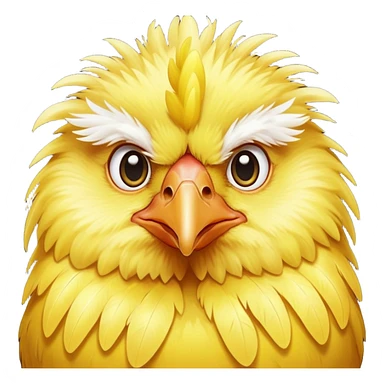 crossed eyed Fluffy Yellow chicken sticker