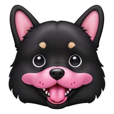 dog black and pink sticker
