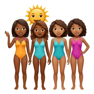 4 brown girls on the beach sticker