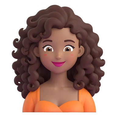 pretty black girl with long curly hair, winking sticker