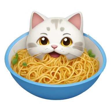Un chat qui mange des spaghetti sticker