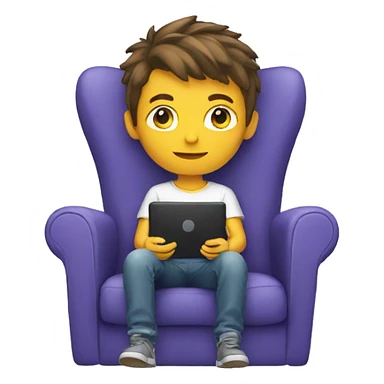 Boy sitting on gaming chair sticker
