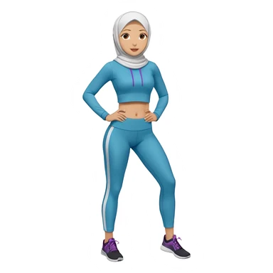 High resolution full body of a girl wearing a hijab and is a fitness trainer sticker