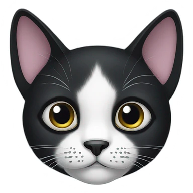 Big eyed black cat with white spot  sticker