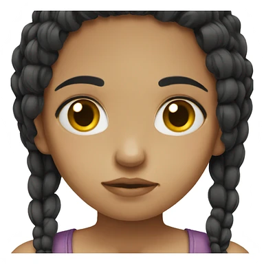 sad girl black hair sticker