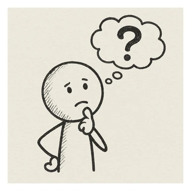 doodle person thinking sticker