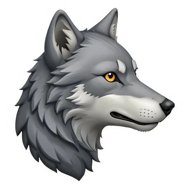 wolf head in profile view, side view of wolf face sticker
