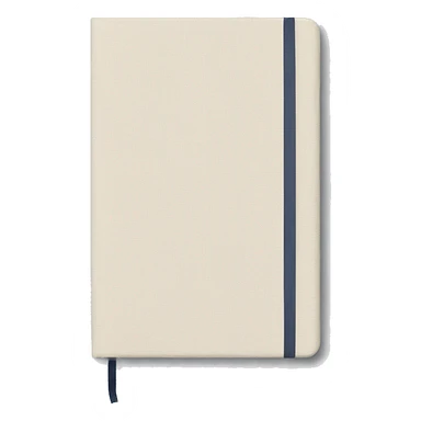 Cream Linen cover notebook with a elegant small text sticker